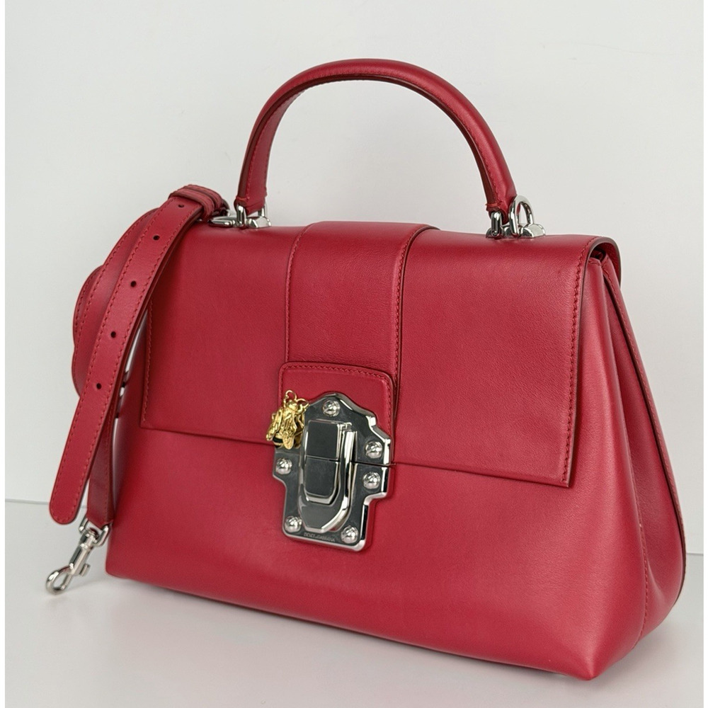 Dolce & Gabbana Lucia Tote Bag in Red Calfskin Leather S17